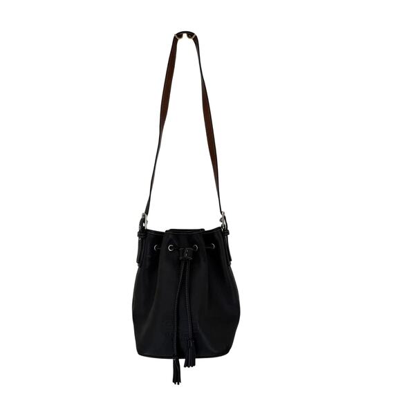 Coach Handbags - Vintage Coach Black Leather Small Bucket Bag 7554